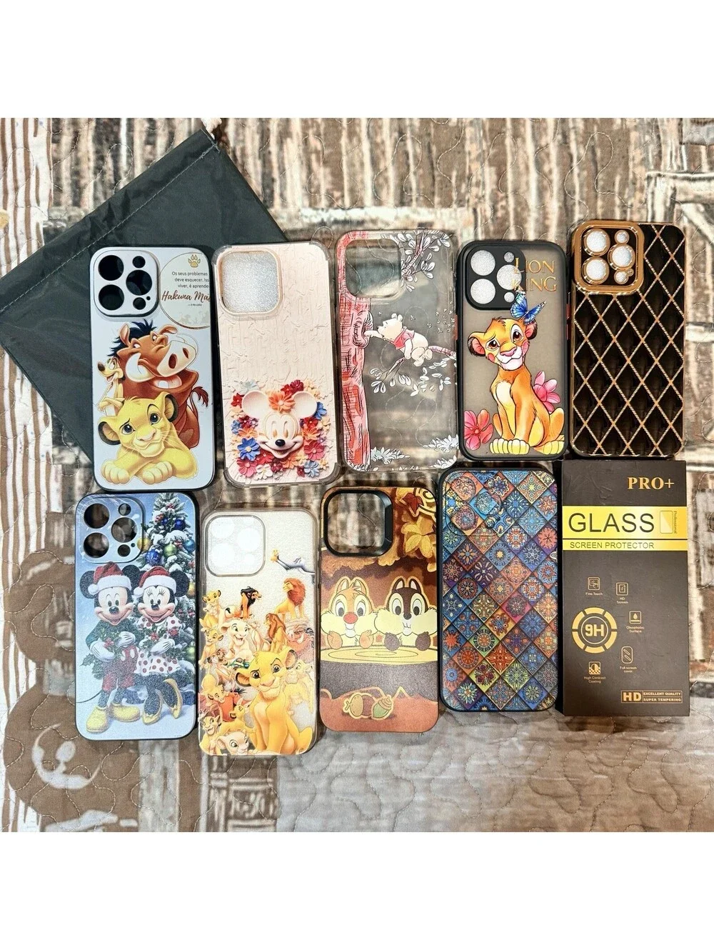 iPhone 14 Pro max Case BUNDLE (9 Cases) Disney, Misc & Two-9H Screen Protectors